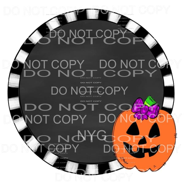 Girl Jack O Lantern Pumpkin Blank Circle Frame Sublimation 