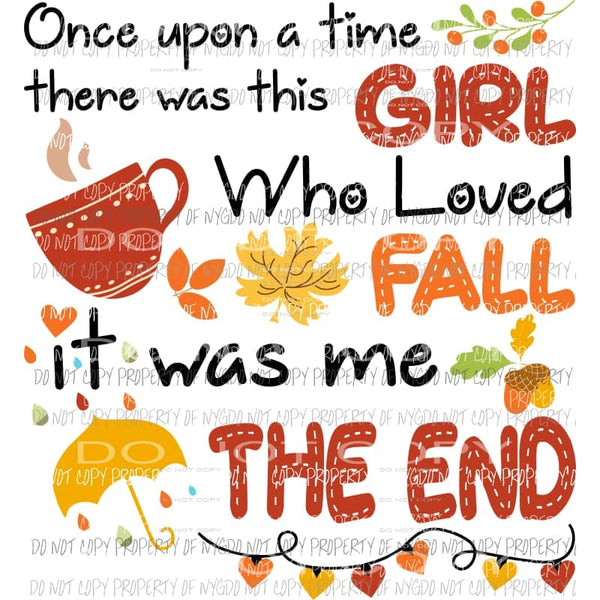 girl who loved fall Sublimation transfers Heat Transfer
