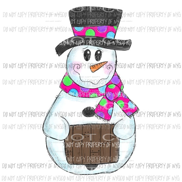 Girly Snowman Pink Polka Dots # 1 Sublimation transfers Heat Transfer