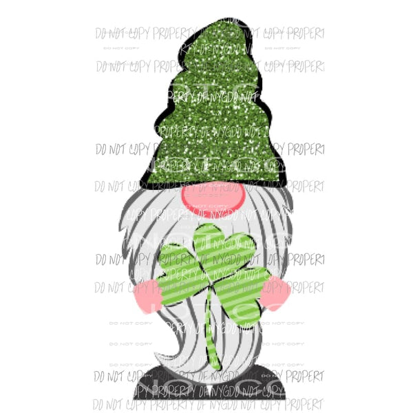 Glitter Gnome St patricks day Sublimation transfers patty Heat Transfer