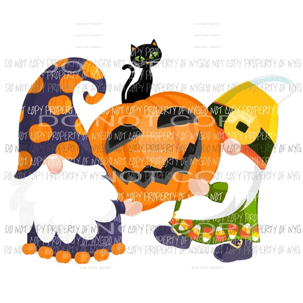 gnomes carrying pumpkin Sublimation transfers Heat Transfer