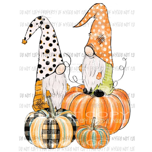 Gnomes with Pumpkins 1 Sublimation transfers Heat Transfer