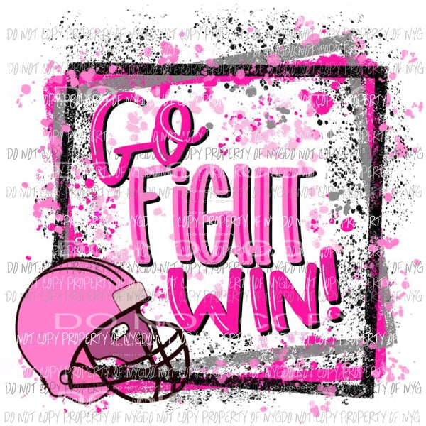 Go Fight Win Pink Sublimation transfers Heat Transfer