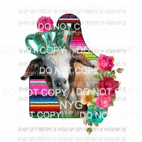 Goat Show Tag serape flowers crown Sublimation transfers Heat Transfer
