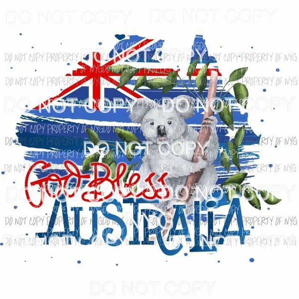 God Bless Australia #3 map koala Sublimation transfers Heat Transfer