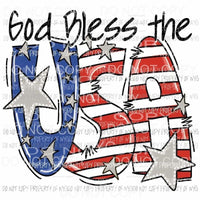 God bless the USA Sublimation transfers usa 4th of july america Heat Transfer