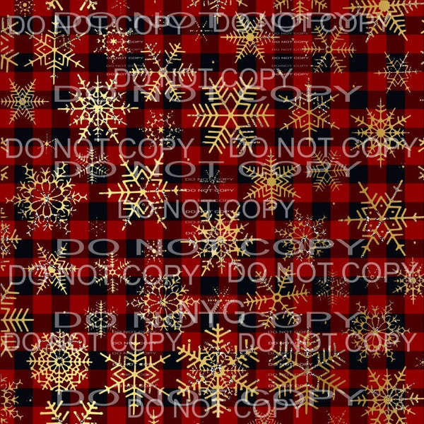 Gold Snowflake Red Plaid Leopard Sheet Sublimation transfers