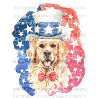 Golden Dog USA flag Sublimation transfers Heat Transfer