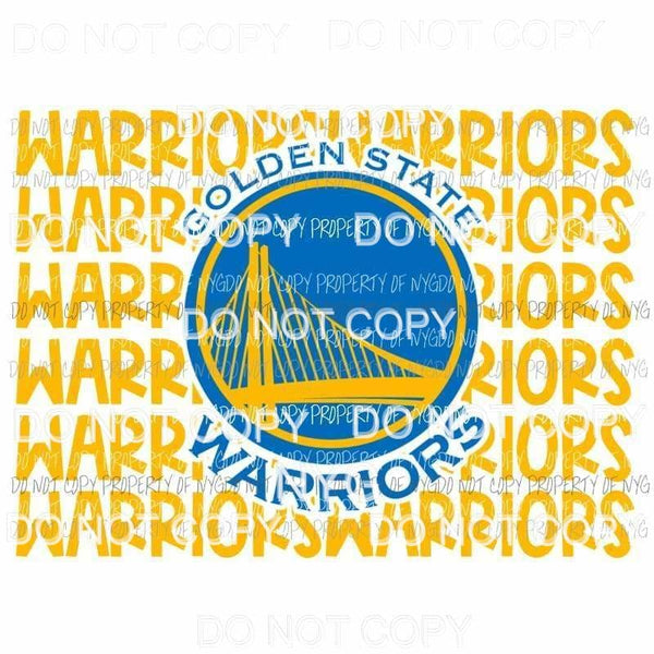 Golden State Warriors stacked Sublimation transfers Heat Transfer