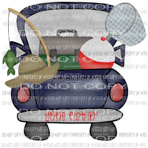 Gone Fishin Car Sublimation transfers Heat Transfer