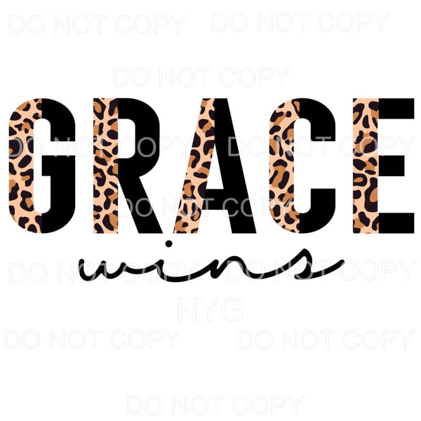 Grace Wins Half Leopard Black Sublimation transfers - Heat 