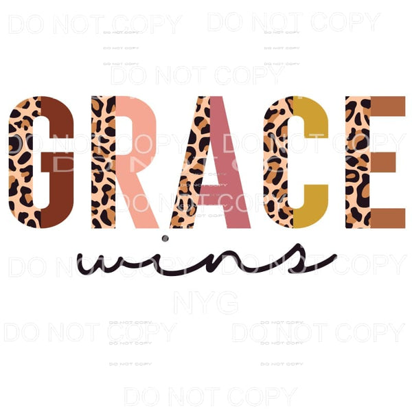 Grace Wins Half Leopard Neutral Sublimation transfers - Heat