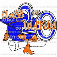 Grad Cap Class of Twenty 20 red blue Sublimation transfers Heat Transfer
