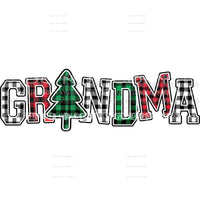 GRANDMA #1 red green black buffalo plaid Sublimation transfers Heat Transfer