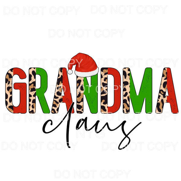 Grandma Claus Santa Hat Half Leopard Red Green #1122 