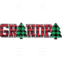 GRANDPA buffalo plaid tree Sublimation transfers Heat Transfer
