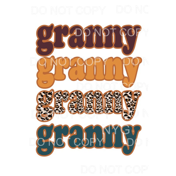 Granny Stacked Leopard #1518 Sublimation transfers - Heat 