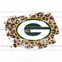 Green Bay Packers leopard green yellow Sublimation transfers Heat Transfer