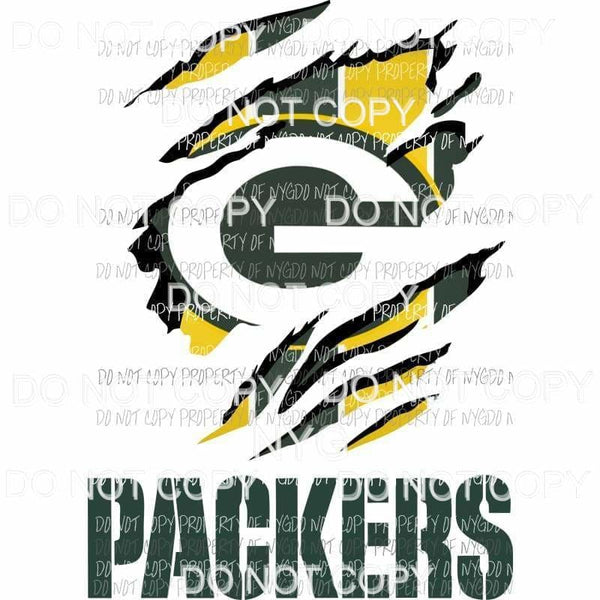 Green Bay Packers ripped design Sublimation transfers Heat Transfer