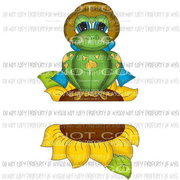 Green Flag sitting on a sunflower banner Sublimation transfers Heat Transfer