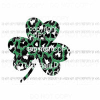 Green Leopard Shamrock #5 St Patricks Day Sublimation transfers Heat Transfer