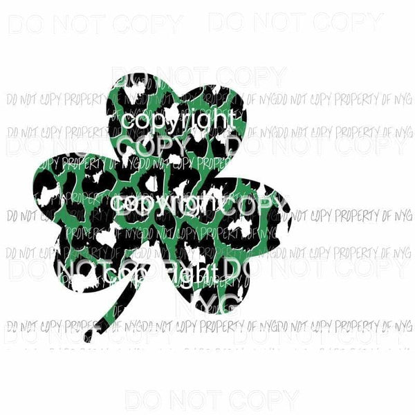 Green Leopard Shamrock #5 St Patricks Day Sublimation transfers Heat Transfer