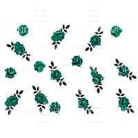 Green Roses Background Sheet Sublimation transfers - Heat 