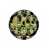 GRINCH MONOGRAM # 4 monogram letters put letters in notes 