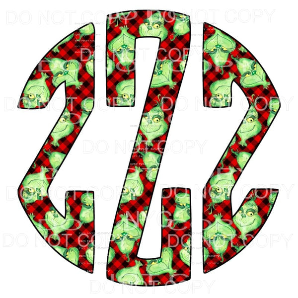 Grinch monogram letters put letters in notes please 