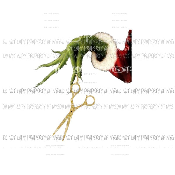 Grinch scissors hair dresser Sublimation transfers Heat Transfer