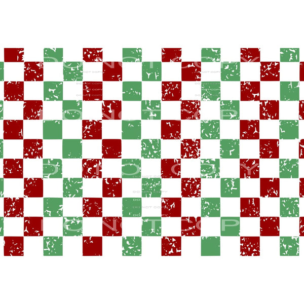 grunge checkerboard red green Sublimation transfers - Heat 