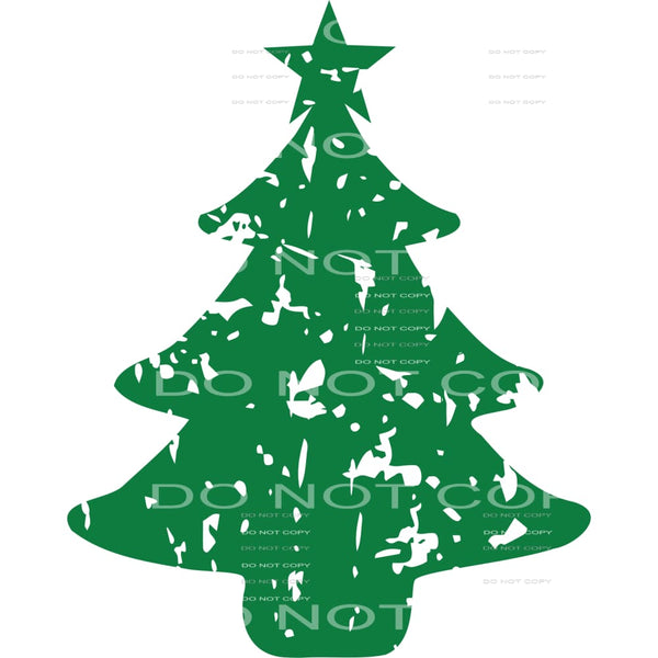 grunge Christmas tree #7422 Sublimation transfers - Heat 