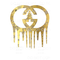 Gucci snowflake GOLD tree # 2 Sublimation transfers - Heat 