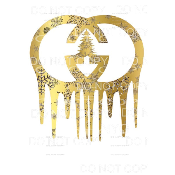 Gucci snowflake GOLD tree # 2 Sublimation transfers - Heat 