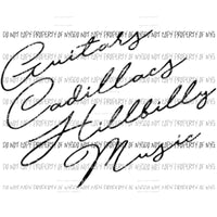 Guitars Cadillac hillbilly Music Sublimation transfers Heat Transfer