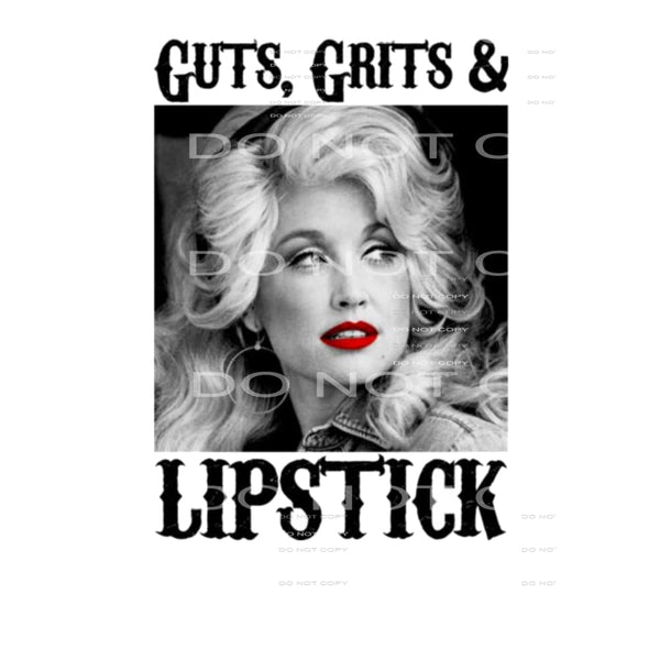 guts grit and lipstick dolly # 2339 Sublimation transfers -