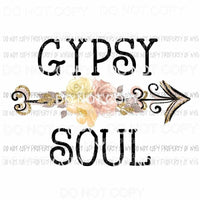 Gypsy Soul arrow flowers pink cream Sublimation transfers Heat Transfer