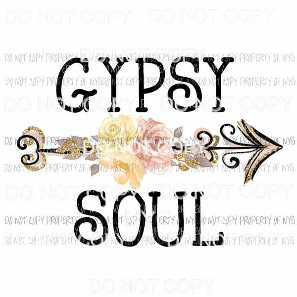 Gypsy Soul arrow flowers pink cream Sublimation transfers Heat Transfer