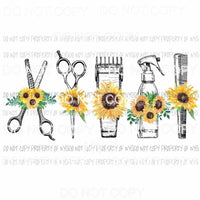Hairdresser sunflowers Sublimation transfers Heat Transfer