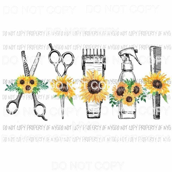 Hairdresser sunflowers Sublimation transfers Heat Transfer