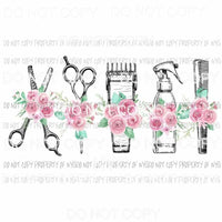 Hairdresser tools hairstylist pink Sublimation transfers Heat Transfer
