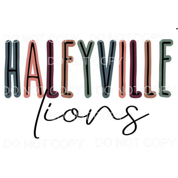 Haleyville Lions # 444 Sublimation transfers - Heat Transfer