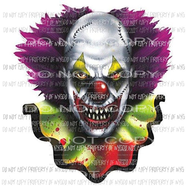 Halloween Horror Movie clown IT # 21 Sublimation transfers Heat Transfer