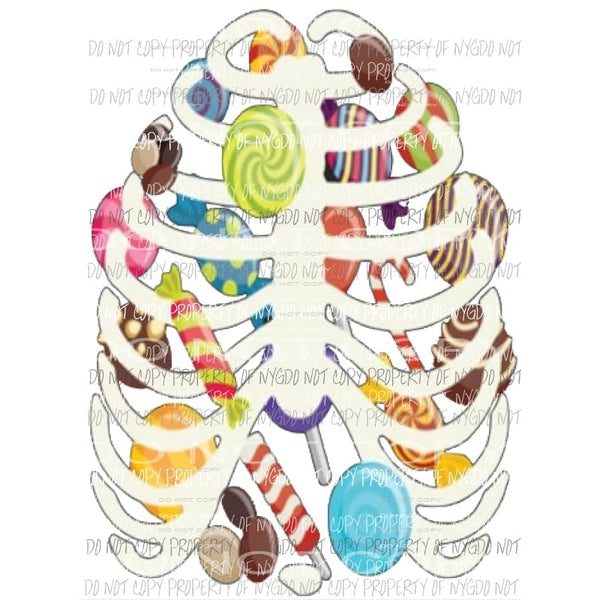 Halloween rib cage candy Sublimation transfers Heat Transfer