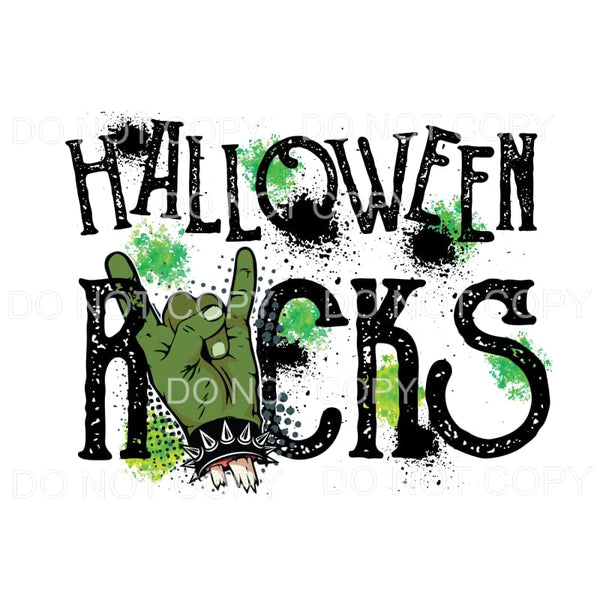 Halloween Rocks Green Hand Splater Distressed #175 