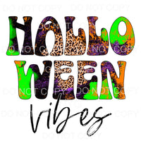 Halloween Vibes Leopard Green Orange Purple Grunge #372 