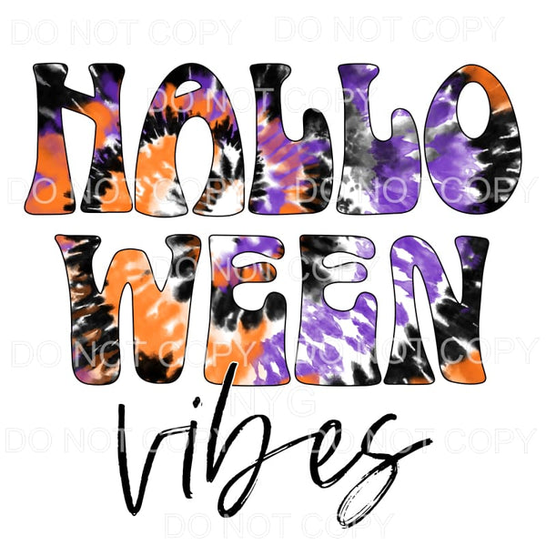 Halloween Vibes Orange Purple Tie Dye #373 Sublimation 