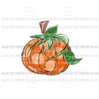 hand Drawn Pumpkin # 12 Sublimation transfers Heat Transfer