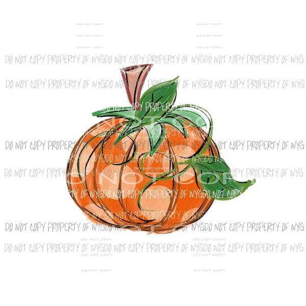 hand Drawn Pumpkin # 12 Sublimation transfers Heat Transfer