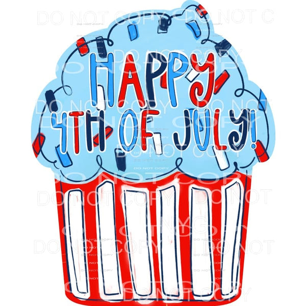 Happy 4th of July Cupcake USA American Sublimation transfers